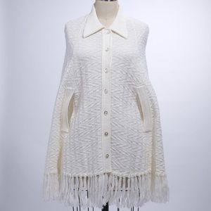 70s Rosanna Fringe Knit Cape